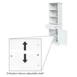 RiverRidge Home Ashland 16-1/2 in. W x 60 in. H Bathroom Linen Storage Tower Cabinet in White -Bathroom Cabinets Shop white riverridge home linen cabinets 06 082 76 1000