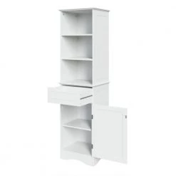 RiverRidge Home Ashland 16-1/2 in. W x 60 in. H Bathroom Linen Storage Tower Cabinet in White -Bathroom Cabinets Shop white riverridge home linen cabinets 06 082 77 1000