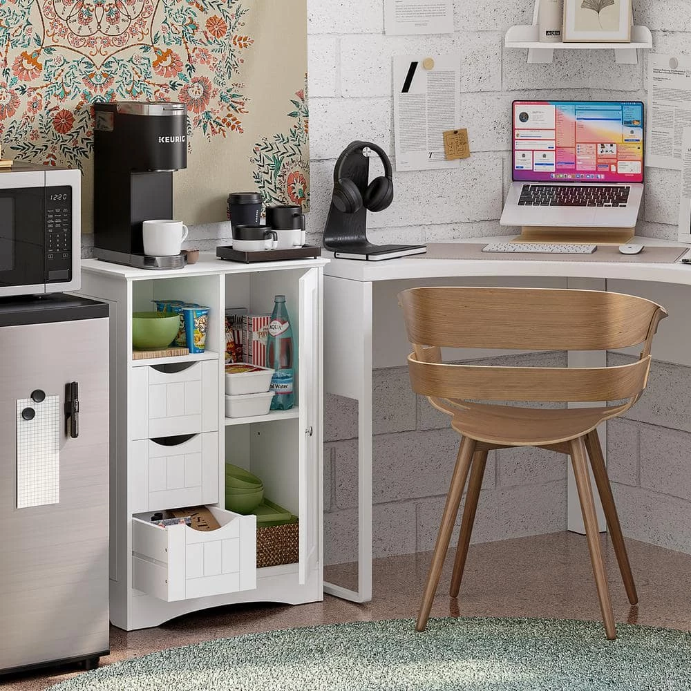 RiverRidge Home Ashland 22 in. W x 32 in. H Bathroom Linen Storage Floor Cabinet in White 16 RiverRidge Home Ashland 22 in. W x 32 in. H Bathroom Linen Storage Floor Cabinet in White - Image 14