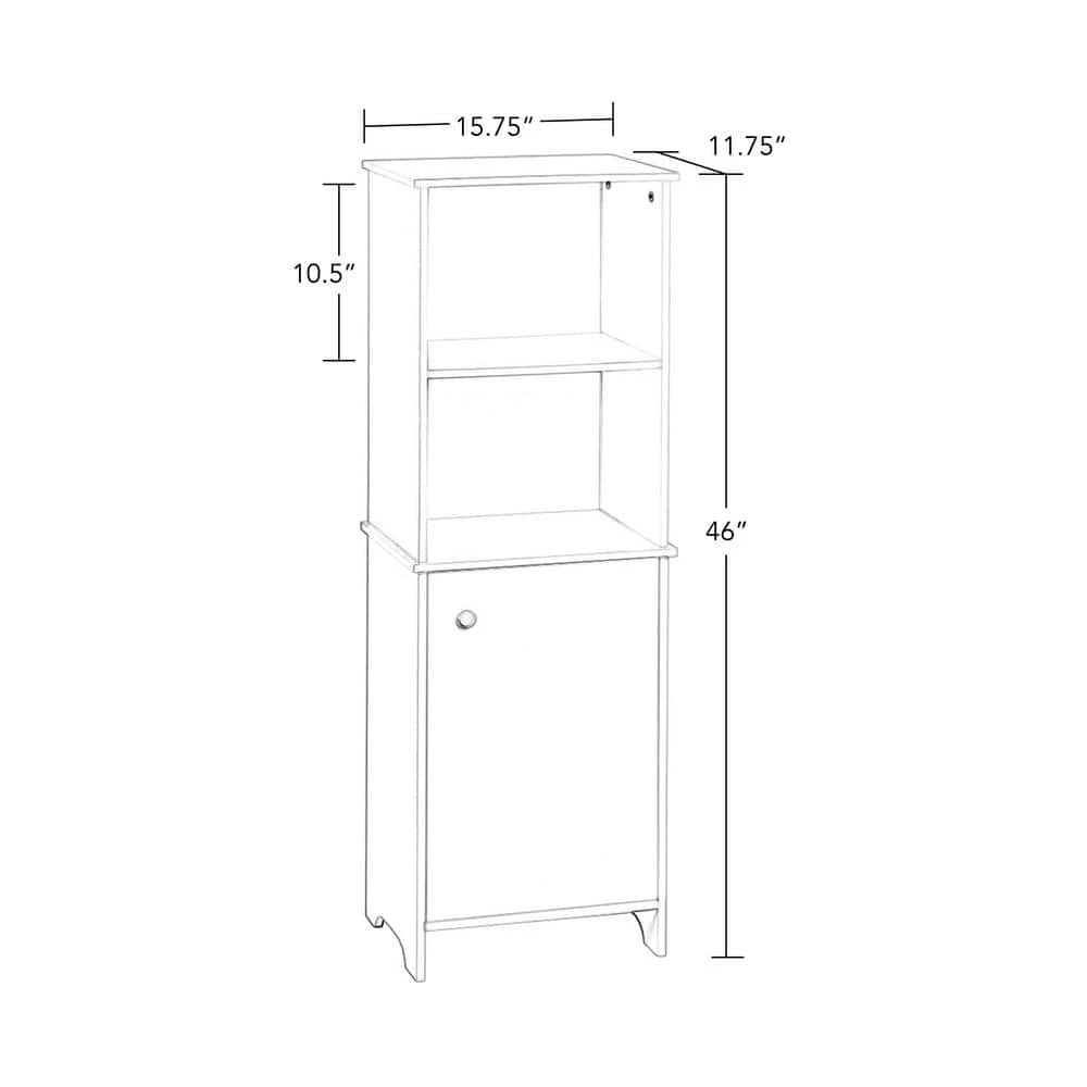 RiverRidge Home Medford Collection 15.75 in. W x 11.75 in. D x 46 in. H Tall Floor Cabinet in White 8 RiverRidge Home Medford Collection 15.75 in. W x 11.75 in. D x 46 in. H Tall Floor Cabinet in White - Image 6