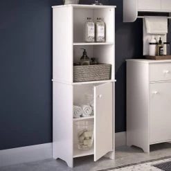 RiverRidge Home Medford Collection 15.75 in. W x 11.75 in. D x 46 in. H Tall Floor Cabinet in White 15 RiverRidge Home Medford Collection 15.75 in. W x 11.75 in. D x 46 in. H Tall Floor Cabinet in White -Bathroom Cabinets Shop white riverridge home linen cabinets 06 106 c3 1000