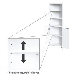 RiverRidge Home Madison 23.31 in. W x 16.88 in. L x 63.88 in. H Tall Corner Cabinet in White -Bathroom Cabinets Shop white riverridge home linen cabinets 06 112 1d 1000