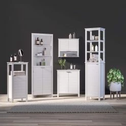 RiverRidge Home Madison 23.31 in. W x 16.88 in. L x 63.88 in. H Tall Corner Cabinet in White -Bathroom Cabinets Shop white riverridge home linen cabinets 06 112 1f 1000