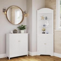 RiverRidge Home Ellsworth 28.44 in. W x 11.75 in. D x 32 in. H 2-Door Floor Cabinet in White -Bathroom Cabinets Shop white riverridge home linen cabinets 06 134 c3 1000