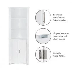 RiverRidge Home Somerset 26 in. W x 18.31 in. D x 70 in. H Two-Door Corner Cabinet in White -Bathroom Cabinets Shop white riverridge home linen cabinets 06 136 76 1000