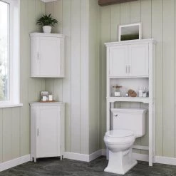 RiverRidge Home Somerset 20.5 in. W x 14.5 in. D x 32 in. H Single Door Corner Cabinet in White -Bathroom Cabinets Shop white riverridge home linen cabinets 06 137 1f 1000