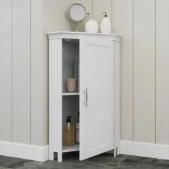 RiverRidge Home Somerset 20.5 in. W x 14.5 in. D x 32 in. H Single Door Corner Cabinet in White -Bathroom Cabinets Shop white riverridge home linen cabinets 06 137 31 1000