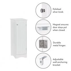 RiverRidge Home Ashland 11 in. W x 13.5 in. D x 32 in. H Slim Single Door Floor Cabinet in White -Bathroom Cabinets Shop white riverridge home linen cabinets 06 143 1d 1000