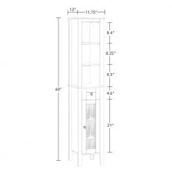 RiverRidge Home Prescott 11.75 in. W x 60 in. H x 13 in. D Slim Tall Cabinet in White -Bathroom Cabinets Shop white riverridge home linen cabinets 06 163 1f 1000