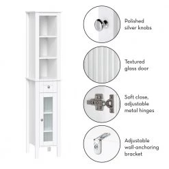 RiverRidge Home Prescott 11.75 in. W x 60 in. H x 13 in. D Slim Tall Cabinet in White -Bathroom Cabinets Shop white riverridge home linen cabinets 06 163 40 1000