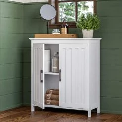 RiverRidge Home Monroe 27.25 in. W x 11 in. D x 29.88 in. H Floor Cabinet in White -Bathroom Cabinets Shop white riverridge home linen cabinets 06 183 c3 1000
