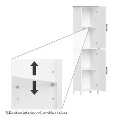 RiverRidge Home Monroe 14.75 in. W x 13.38 in. D x 60 in. H White Tall Cabinet -Bathroom Cabinets Shop white riverridge home linen cabinets 06 185 66 1000