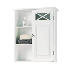 Teamson Home Johnston 20 in. W x 25 in. H x 7 in. D Bathroom Storage Wall Cabinet in White -Bathroom Cabinets Shop white teamson home bathroom wall cabinets hd16827 44 1000
