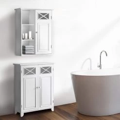 Teamson Home Johnston 20 in. W x 25 in. H x 7 in. D Bathroom Storage Wall Cabinet in White -Bathroom Cabinets Shop white teamson home bathroom wall cabinets hd16827 4f 1000