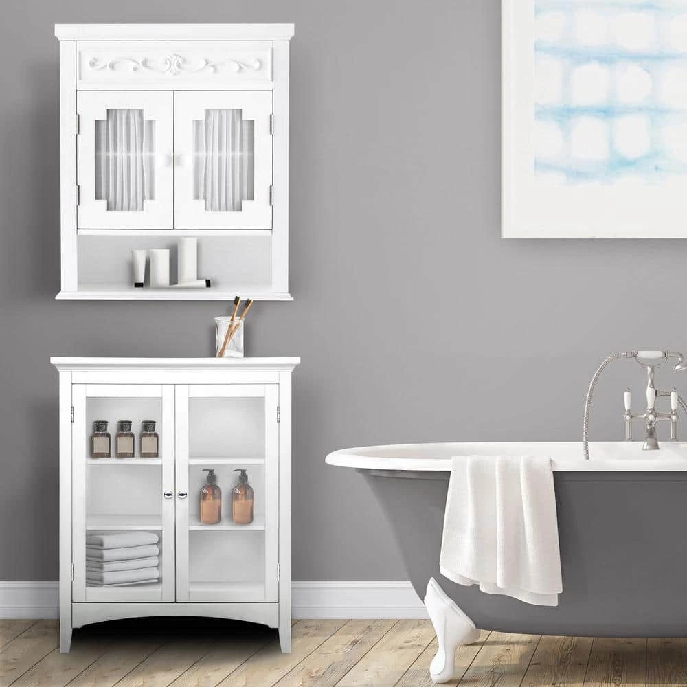 Teamson Home Drapery 21 in. W x 24-1/10 in. H x 7 in. D Bathroom Storage Wall Cabinet in White 5 Teamson Home Drapery 21 in. W x 24-1/10 in. H x 7 in. D Bathroom Storage Wall Cabinet in White - Image 3