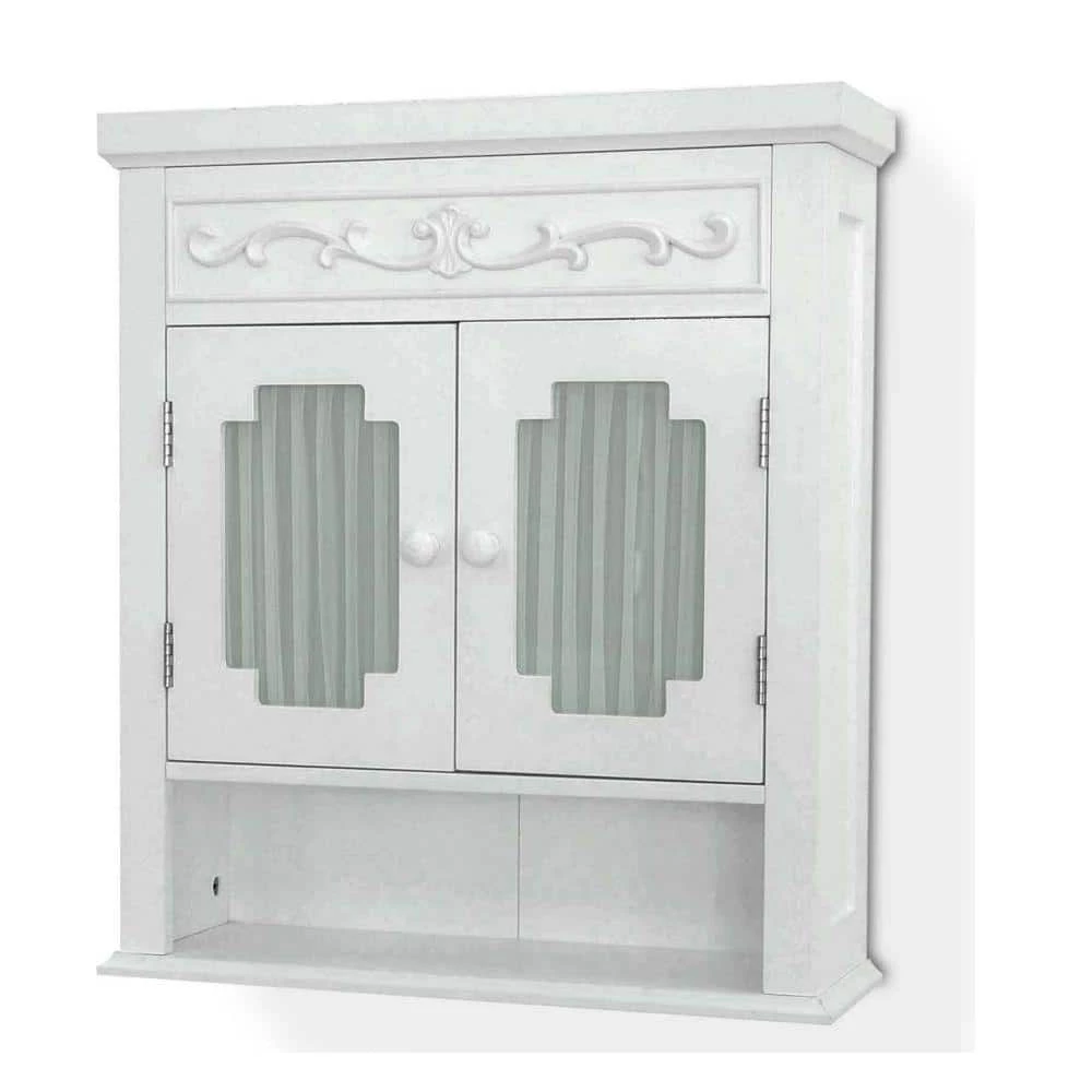 Teamson Home Drapery 21 in. W x 24-1/10 in. H x 7 in. D Bathroom Storage Wall Cabinet in White 4 Teamson Home Drapery 21 in. W x 24-1/10 in. H x 7 in. D Bathroom Storage Wall Cabinet in White - Image 2