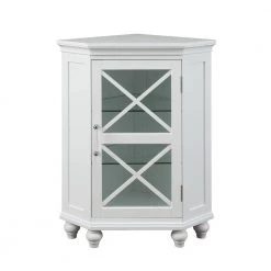 Teamson Home Blue Ridge 24-3/4 in. W x 17-1/2 in. D x 32 in. H Corner Floor Cabinet in White