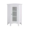 Teamson Home Wilshire 27-7/8 in. W x 32 in. H x 16-1/8 in. D Corner Bathroom Linen Storage Floor Cabinet in White