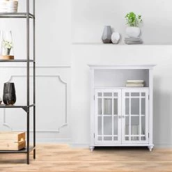 Teamson Home Albion 26-1/2 in. W x 34 in. H x 12 in. D 2-Door Bathroom Linen Storage Floor Cabinet in White -Bathroom Cabinets Shop white teamson home linen cabinets hd17466 31 1000