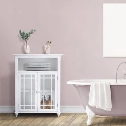 Teamson Home Albion 26-1/2 in. W x 34 in. H x 12 in. D 2-Door Bathroom Linen Storage Floor Cabinet in White -Bathroom Cabinets Shop white teamson home linen cabinets hd17466 4f 1000