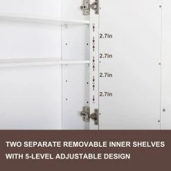 VEIKOUS 23.6 in. W Oversized Bathroom Medicine Cabinet Wall Mounted Storage with Mirrors and Adjustable Shelves, White -Bathroom Cabinets Shop white veikous bathroom wall cabinets hp0902 01wh 1f 1000