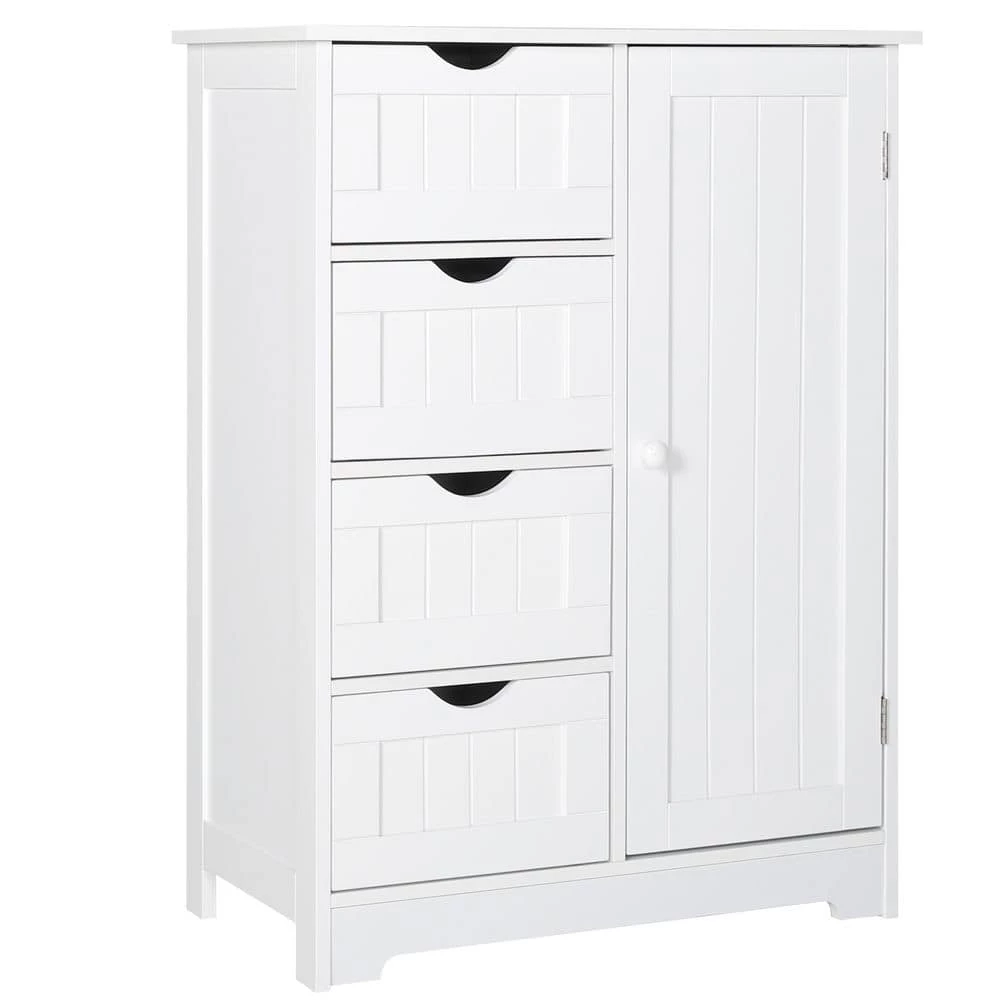 VEIKOUS 22.1 in. W x 11.8 in. D x 31.9 in. H Bathroom Linen Cabinets Floor Storage Cabinet with Drawers and Shelves in White 3 VEIKOUS 22.1 in. W x 11.8 in. D x 31.9 in. H Bathroom Linen Cabinets Floor Storage Cabinet with Drawers and Shelves in White