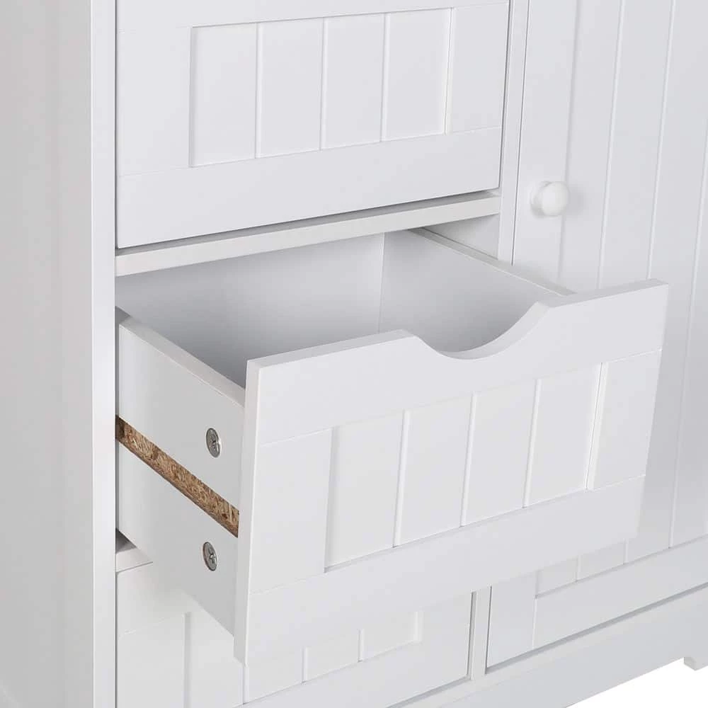 VEIKOUS 22.1 in. W x 11.8 in. D x 31.9 in. H Bathroom Linen Cabinets Floor Storage Cabinet with Drawers and Shelves in White 10 VEIKOUS 22.1 in. W x 11.8 in. D x 31.9 in. H Bathroom Linen Cabinets Floor Storage Cabinet with Drawers and Shelves in White - Image 8