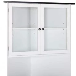 VEIKOUS 18 in. W x 35 in. D x 71 in. H Corner Linen Cabinet Storage with Adjustable Shelves and Glass Doors in White -Bathroom Cabinets Shop white veikous linen cabinets hp0109 01 3 1f 1000