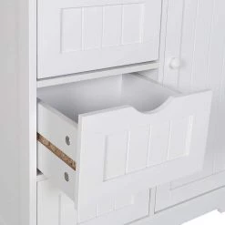 VEIKOUS 23.6 in. W x 11.8 in. D x 31.6 in. H Freestanding Linen Cabinet with Drawers and Shelves in White -Bathroom Cabinets Shop white veikous linen cabinets hp0904 01wh 1 44 1000