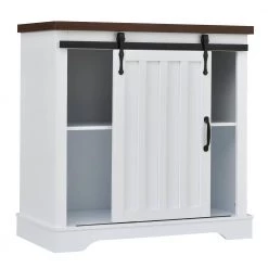 Virubi Modern 31.5 in. W x 15.7 in. D x 31.9 in. H White Linen Cabinet with Sliding Barn Door, Thick Top and Adjustable Shelf -Bathroom Cabinets Shop white virubi linen cabinets fsxw011aak 4f 1000