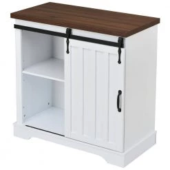 Virubi Modern 31.5 in. W x 15.7 in. D x 31.9 in. H White Linen Cabinet with Sliding Barn Door, Thick Top and Adjustable Shelf -Bathroom Cabinets Shop white virubi linen cabinets fsxw011aak c3 1000