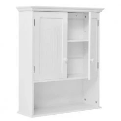 WELLFOR 24 in. W x 28 in. H x 8 in. D Bathroom Storage Wall Cabinet with 1 Glass Doors and Adjustable Shelf in White -Bathroom Cabinets Shop white wellfor bathroom wall cabinets hw hwy 53984wh 1f 1000