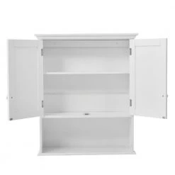 WELLFOR 24 in. W x 28 in. H x 8 in. D Bathroom Storage Wall Cabinet with 1 Glass Doors and Adjustable Shelf in White -Bathroom Cabinets Shop white wellfor bathroom wall cabinets hw hwy 53984wh 4f 1000