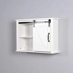 Whatseaso 27.16 in. W x 7.80 in. D x 19.68 in. H MDF Bathroom Wall Cabinet with 2 Adjustable Shelves in White -Bathroom Cabinets Shop white whatseaso bathroom wall cabinets l bs110500606 44 1000