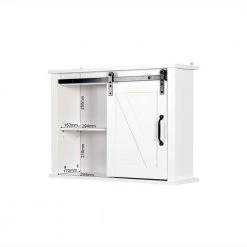 Whatseaso 27.16 in. W x 7.80 in. D x 19.68 in. H MDF Bathroom Wall Cabinet with 2 Adjustable Shelves in White -Bathroom Cabinets Shop white whatseaso bathroom wall cabinets l bs110500606 4f 1000