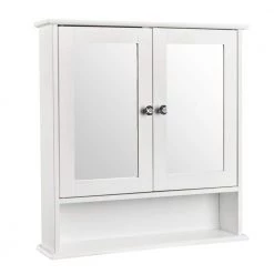 Whatseaso 22 in. W x 5.1 in. D x 22.8 in. H Double Door Mirror Indoor White Bathroom Wall Mounted Cabinet Shelf -Bathroom Cabinets Shop white whatseaso bathroom wall cabinets lnn sy110503652 c3 1000
