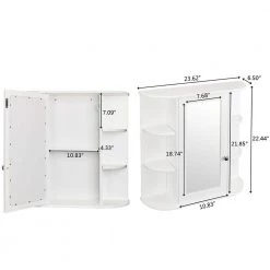 Whatseaso 23.6 in. W x 6.5 in. D x 22.8 in. H Bathroom Storage Wall Cabinet 14 Whatseaso 23.6 in. W x 6.5 in. D x 22.8 in. H Bathroom Storage Wall Cabinet -Bathroom Cabinets Shop white whatseaso bathroom wall cabinets lnn sy110503690 66 1000