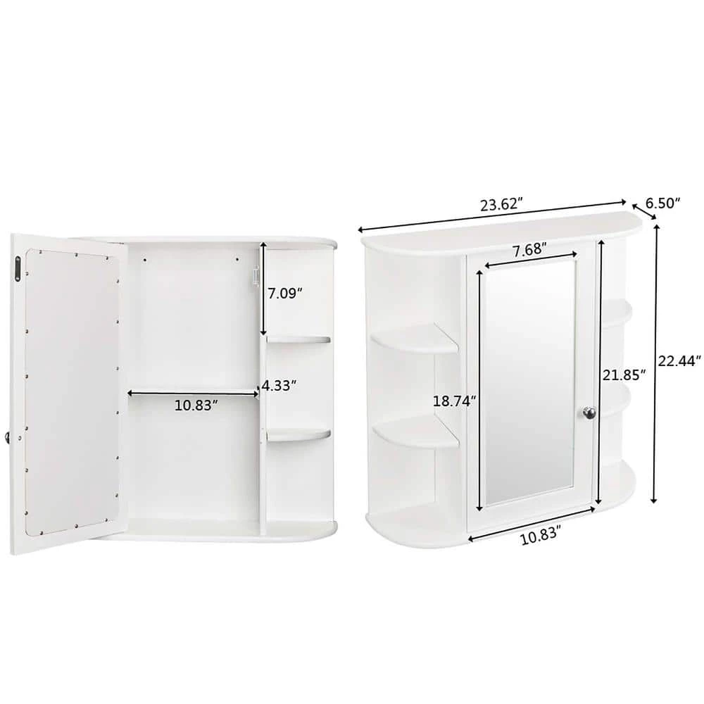 Whatseaso 23.6 in. W x 6.5 in. D x 22.8 in. H Bathroom Storage Wall Cabinet 5 Whatseaso 23.6 in. W x 6.5 in. D x 22.8 in. H Bathroom Storage Wall Cabinet - Image 3