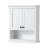 Wyndham Collection Deborah 25 in. W x 9 in. D x 30 in. H Bathroom Storage Wall Cabinet in White 1 Wyndham Collection Deborah 25 in. W x 9 in. D x 30 in. H Bathroom Storage Wall Cabinet in White -Bathroom Cabinets Shop white with matte black trim wyndham collection bathroom wall cabinets wcs2020wcwb 64 1000