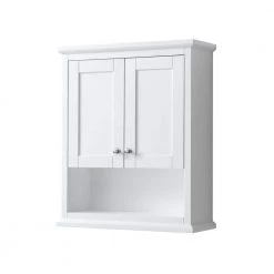 Wyndham Collection Avery 25 in. W Bathroom Storage Wall Cabinet in White