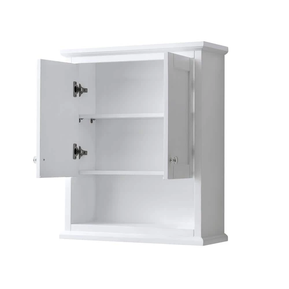 Wyndham Collection Avery 25 in. W Bathroom Storage Wall Cabinet in White 4 Wyndham Collection Avery 25 in. W Bathroom Storage Wall Cabinet in White - Image 2